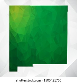 Map of New Mexico - Green Geometric Rumpled Triangular , Polygonal Design For Your . Vector illustration eps 10.