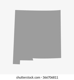 Map  of New Mexico State in gray on a white background