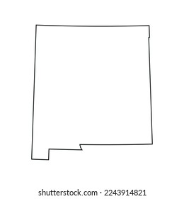 Map of the New Mexico state in white color isolated on white background. Vector illustration