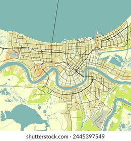 Map of New Orleans Louisiana USA