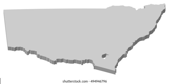 Map - New South Wales (Australia) - 3D-Illustration