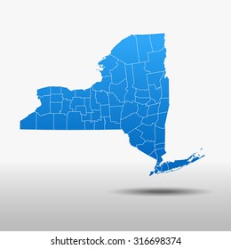 New York State County Map Stock Vector (Royalty Free) 457109797 ...