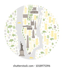 Map of New York city. Vector illustration.