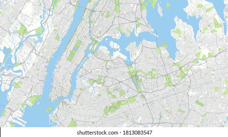 С Stadtplan von New York, farbiger Stadtplan, Vektorgrafik