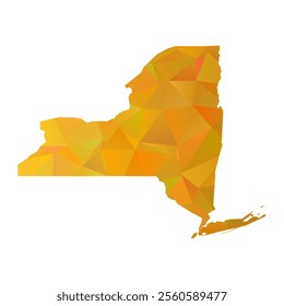 Map of New York - Gold Polygonal Design For Your. Vector illustration eps 10.