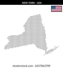 Map of New York in pixelated dots