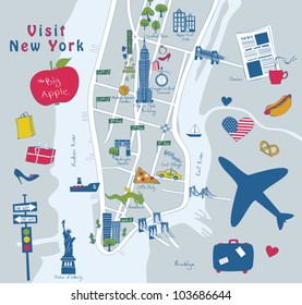 Map of New York sights