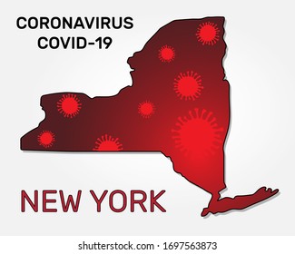 Mapa de la infección por el estado de Nueva York y el coronavirus