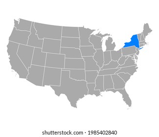 Mapa de Nueva York en EE.UU. en blanco