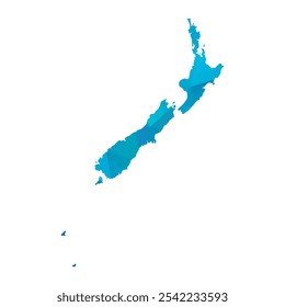 Map of New Zealand - Blue Polygonal Design For Your. Vector illustration eps 10.