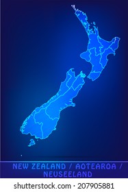 Map of new zealand with borders as scribble