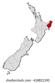 Map - New Zealand, Gisborne