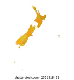 Map of New Zealand - Gold Polygonal Design For Your. Vector illustration eps 10.