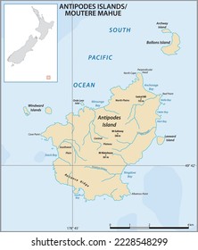 Map of the New Zealand Offshore Island Antipodes