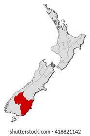 Map - New Zealand, Otago