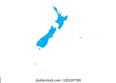 Map of New Zealand from Polygonal wire frame low poly mesh,New Zealand map Vector Illustration EPS10.