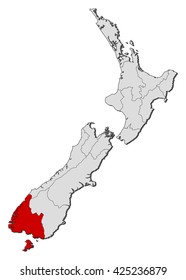 Map - New Zealand, Southland