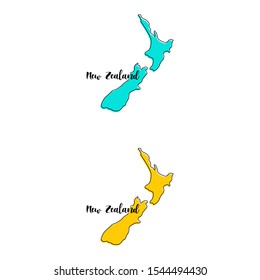 Map of New Zealand Vector Design Template.