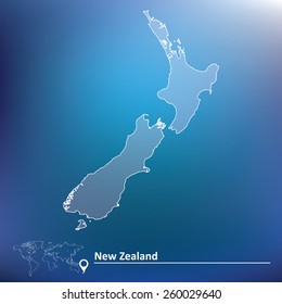 Map of New Zealand - vector illustration