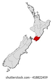 Map - New Zealand, Wellington