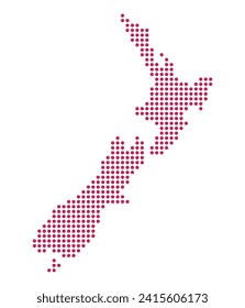 Mapa de Nueva Zelanda de puntos