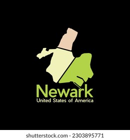 Map Of Newark City Modern Geometric Simple Logo