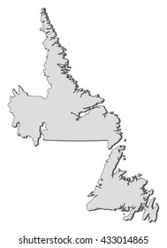 Map Outline Newfoundland Island: vector de stock (libre de regalías
