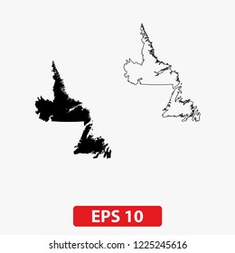 Map of Newfoundland and Labrador, Canada. Vector