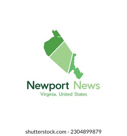 Map Of Newport News City Geometric Simple Logo