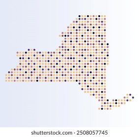 Map of New-York state from dots