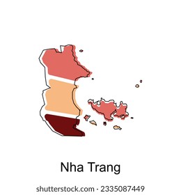 Map of Nha Trang Geometric Vector Design Template,suitable for your company