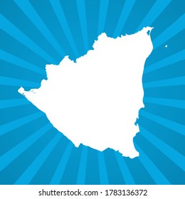 Map of Nicaragua blue comic pop art vector.