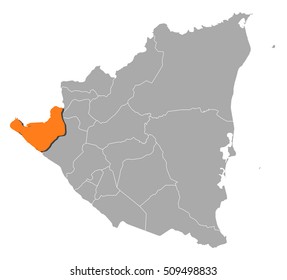 Map - Nicaragua, Chinandega