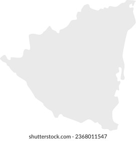 Map of Nicaragua With Grey Fill