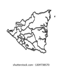 Map of Nicaragua - High detailed on white background. Abstract design vector illustration eps 10.