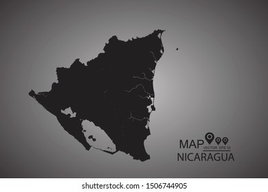 map of Nicaragua. Vector illustration eps 10.