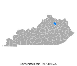 Map of Nicholas in Kentucky on white