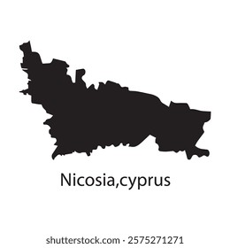 map of nicosia capital city of cyprus vector illustration symbol design