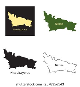 map of nicosia capital city of cyprus vector illustration symbol design