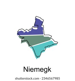 Map of Niemegk geometric colorful illustration design template, Germany country map on white background vector