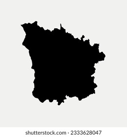 Map of Nievre - Bourgogne-Franche-Comte - France region outline silhouette graphic element Illustration template design
