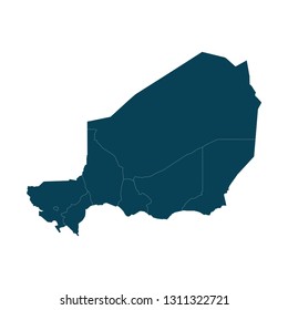 Map of Niger - High detailed on white background. Abstract design vector illustration eps 10.