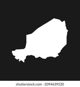 Map of Niger on Black Background