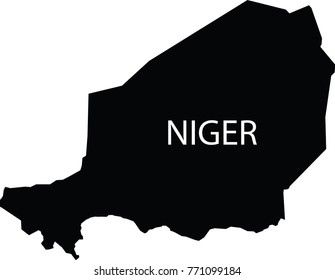 Map of Niger vector black on white background