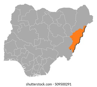 Map - Nigeria, Adamawa