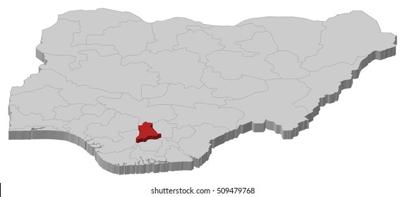 Map - Nigeria, Anambra - 3D-Illustration