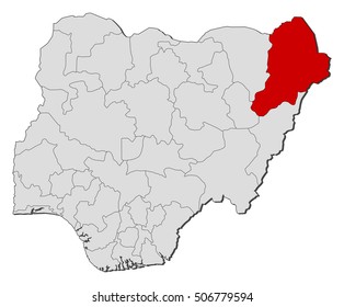 Map - Nigeria, Borno