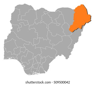 Map - Nigeria, Borno