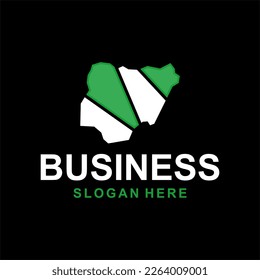 Map of nigeria colorful geometric style design
