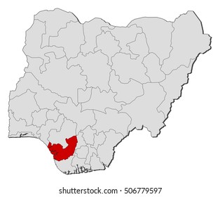 Map - Nigeria, Delta